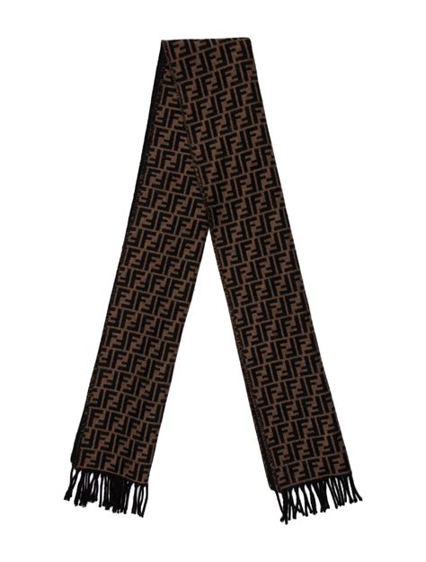 fendi zucca wool scarves therealreal|Fendi Wool Zucca FF Logo Scarf .